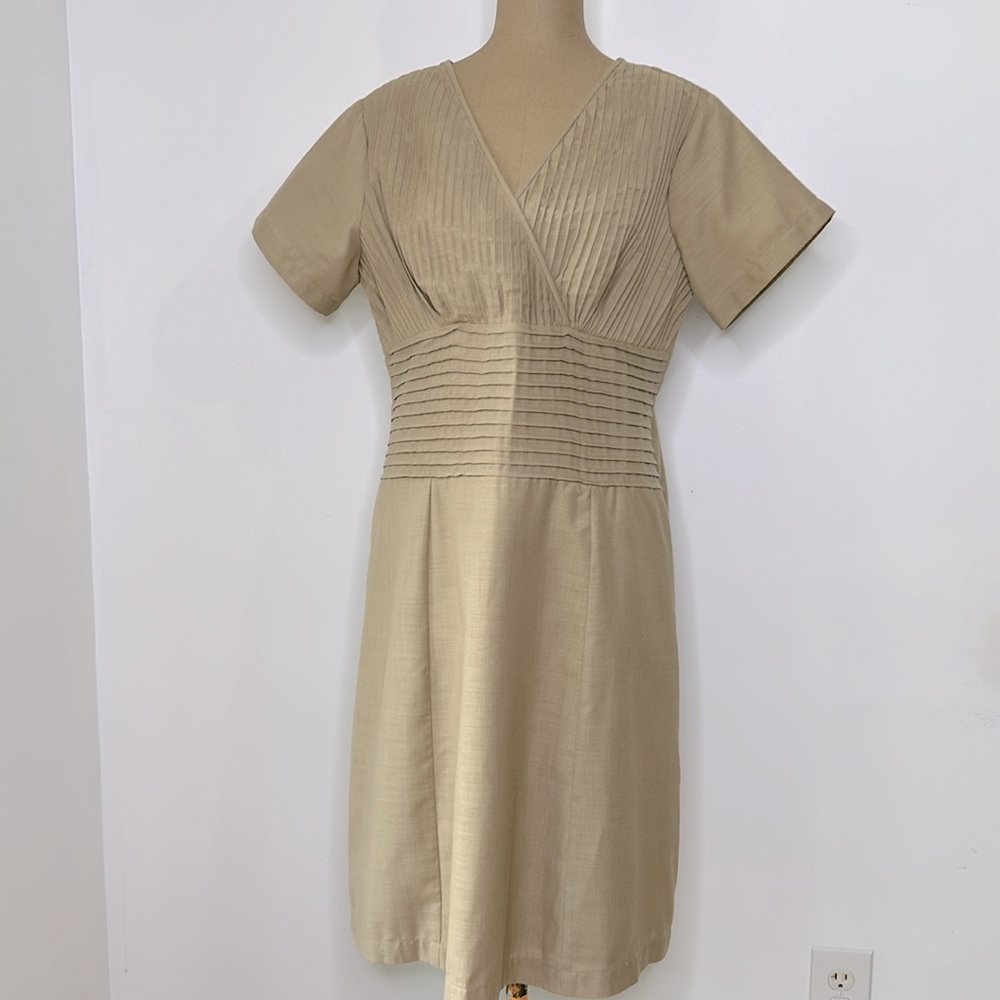 Dimitri Diseńo 🌸 Short Sleeve Ribbed Linen & Cotton Midi Dress